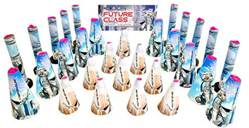 30 Stück Mega Garten Fontänen Set Feuerwerk Future Class - 30-teiliges Gartenfeuerwerkssortiment