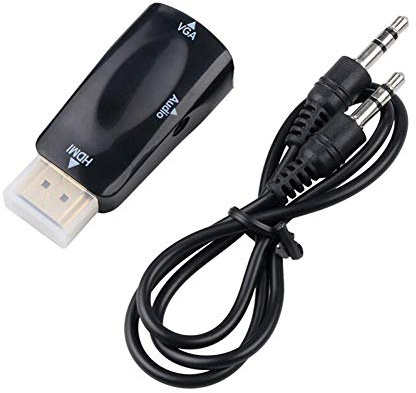 till Vga adapter konverteringskabel med ljudkabel hane till hona stöder HD 1080p för PC bärbar dator