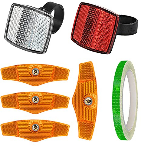 7 PCS Bike Reflectors Front and Back YUTOU Bicycle Reflector Set Bicycle Wheel Spoke Reflectors with Bike Reflective Warning Tape Bike Reflective Accessories for Bicycles Mountain Bike