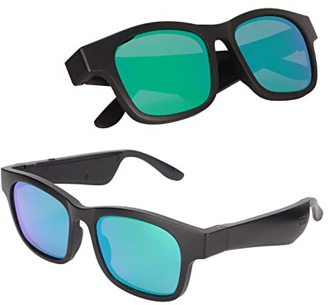 Lunettes de Audio, Portables Semi-ouverts Bluetooth 5.0 Lunettes Intelligentes Réduction du Bruit Écouter de la Musique et Passer des Appels Téléphoniques pour les Sports de