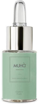 MUHA' | Olio Essenziale, Idrosolubile per Lampada ad Ultrasuoni, Fragranza Cuoio e Frutti, Formato da 15 ml