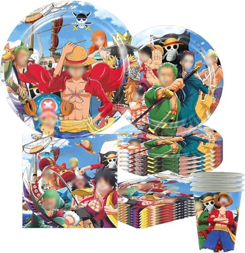 Set di Stoviglie per Festa di Compleanno - Accessori per 10 Ospiti - Piatti di Carta, Tovaglioli e Decorazioni per Bambini