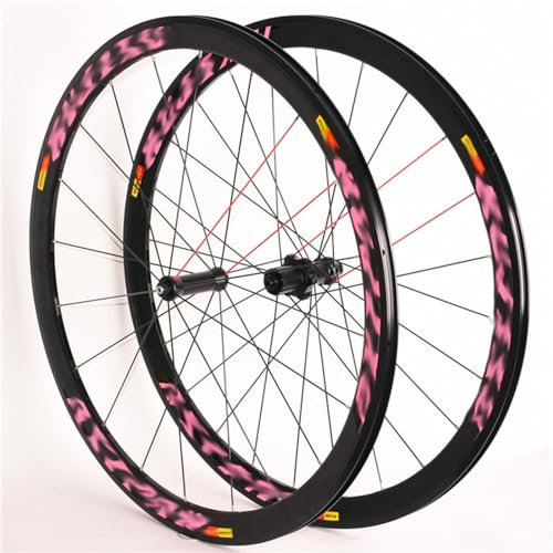 Set di Ruote per Bicicletta 700C in Carbonio - Freno a V, Profondità 38 mm, Copertoncino per Bici da Strada e Corsa - Anteriori e Posteriori per 8-11 Velocità