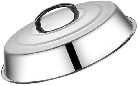 OFFSCH Copertura per Bistecca in Acciaio con Cupola Alta Protezione Alimenti Multifunzione per Cucina e Barbecue Resistente e Antiruggine per Ristoranti e Uso Domestico