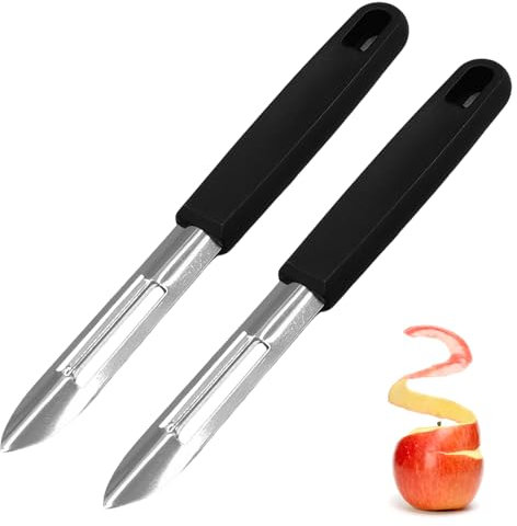 2 Stück Sparschäler,Kartoffelschäler,Gemüseschäler,Innovatives Zweischneidiges Design,Bequemer Griff,Geeignet zum Schälen von Kartoffeln,Karotten Usw.(16.6 * 1.5cm）