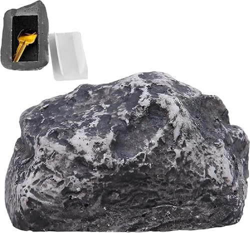 HENGBIRD Pietra nascondiglio chiave con scomparto segreto, pietra falsa si sente e sembra una vera pietra, cassaforte esterna, nascondiglio per chiavi per esterni