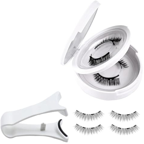 Ciglia magnetiche con applicatore, 4 pezzi senza colla necessaria Ciglia magnetiche, finte naturali riutilizzabili facili da indossare e rimuovere