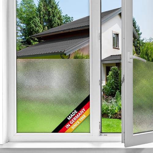 d-c-fix window film privacy Milky – 90cm x 1,5m – static vinyl films for glass windows with a subtle fog pattern – self-adhesive, opaque, frosted, decorative for bathroom, home & kitchen