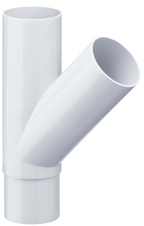 INEFA Abzweiger Fallrohr 45 Grad, PVC DN100/50 Weiß Rohrabzweiger Dachrinnenzubehör, einfache Montage, Made in Germany