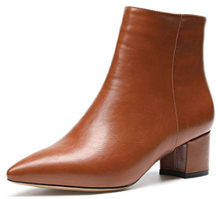 Castamere Womens Zippers Ankle Boots Block Heel Booties 2IN Mid Heel