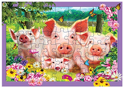 Deluxebase 3D LiveLife Tray Jigsaw Puzzle - Stylo de Porc. Puzzle lenticulaire d'animal de la Ferme 3D avec 40 Morceaux ! Tray Puzzle Range de Illustrations Originales autorisées de L'Artiste renommé