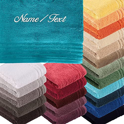 Vossen Premium Supersoft 615g/m² Gästetuch | Handtuch | Duschtuch | Badetuch | Bestickt mit Name oder Text Wunschstickerei L-XF309 (Soft Green, Gästetuch 30 x 50 cm)