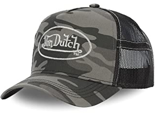 Von Dutch - Berretto mimetico grigio con stemma argento Custom Baseball Cam – Uomo, verde, taglia unica