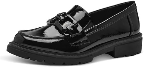 Jana Damen Loafer ohne Absatz Elegant Vegan, Schwarz (Schwarz), 41 EU