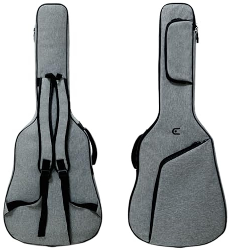 EITMOSS 36 Inch Acoustic Guitar Bag Guitar Case Soft Guitar Gig Bag Adjustable Straps Grey
