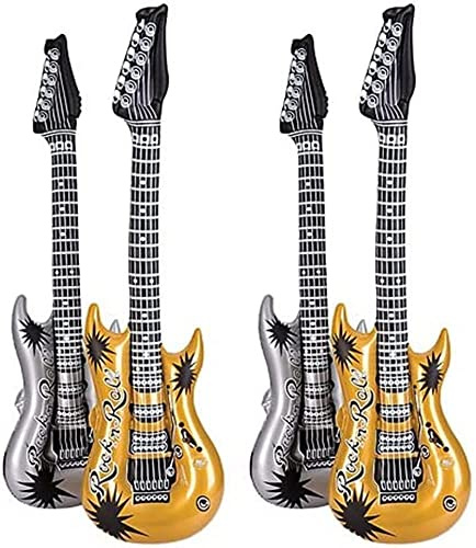 Gold and Silver Guitar Inflates (40 Gold Silver 4 pc)