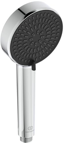 Ideal Standard Idealrain Alu+ Doccetta multifunzione, con due tipi di getto tramite selettore rotante, soffione doccia a risparmio idrico con ugelli EasyClean – Cromo (100x56x232 mm)