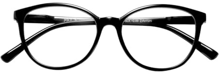 Reading Glasses Womens Designer Large Black Frame Spring Hinges & Case +1.75 | ZA32R