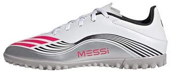 adidas Unisex F50 Messi Club Turf Football Boots, FTWR White/Lucid red/Silver met., 8 UK