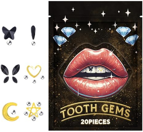 Ensemble de bijoux de dents en - Pierres précieuses amovibles - Dents - Bijoux de dents pour femme - Ensemble de dents scintillantes - Renforcement du sourire - Bijoux dentaires pour filles -