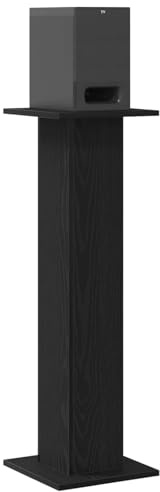 vidaXL Högtalarställ 2 pcs Svart Ek 30 x 30 x 95 cm Konstruerat trä, Högtalarställ för ljudutrustning, Modern vardagsrumsinredning, Kontemporär högtalarelevationssats, Hemmabiotillbehör