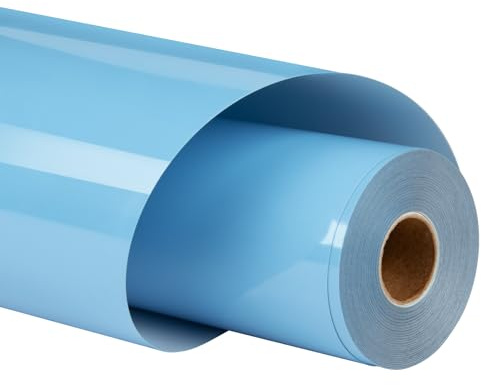 HTVRONT Sky Blue Heat Transfer Vinyl Roll - 12 x 30ft Sky Blue Iron on Vinyl for Shirts, Sky Blue HTV Vinyl Easy to Use, Easy to Cut & Weed for Heat Transfer Vinyl Design