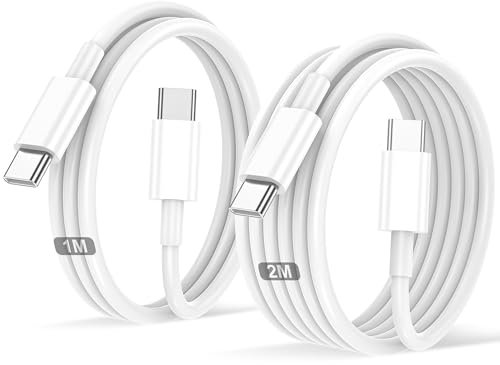 Cavo USB C to USB C,[2Pezzi-1M+2M] 60W Cavo USB Type C Ricarica Rapida Per IPhone 17/Air/Pro/Pro Max/16/15/Pro/Pro Max/Plus/Per Samsung Galaxy S25 S24 S23 S22,Per iPad Pro/Air/Mini/Per MacBook Air/Pro