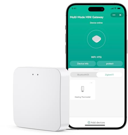 Maxcio Zigbee Smart Gateway, Hub Smart Home Gateway fungerar med termostatventil, kompatibel med Alexa/Google Home, fjärrkontroll