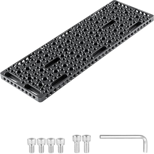 INNOREL CP3010 30 * 10 cm Multifunktionell ostbricka med 1/4 och 3/8 gängor, växlingsmonteringsplatta med inbyggda ARRI-positioneringshål för kamera och stativ