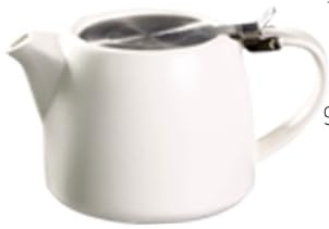 GOEDCH Théière en porcelaine : cafetière en céramique blanche avec infuseur, 500 ml, théière en céramique avec couvercle en acier inoxydable, bouilloire pour café, vaisselle en porcelaine, thé