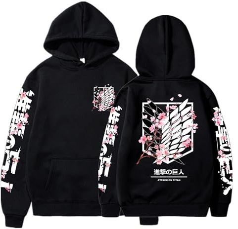 Satdflie Anime Attack on Titan huvtröjor Levi Ackerman pullover Wings of Freedom unisex tryck långärmad tröja med huva