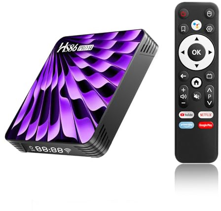 Smart TV Box Android 14.0, 2026 8K Android Box RAM 2G ROM 32G WiFi6 Enternet 10/100M BT 5.0 USB 3.0 Compatible con 3D HD 8K Internet TV Box HD Clientes de Transmisión de Medios Inteligentes HS86 PRO14