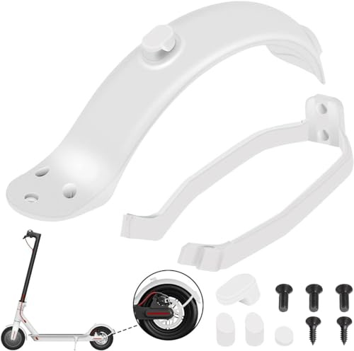AKOFIC Garde Boue Arrière, Garde Boue Arrière pour Trottinette Electrique Xiaomi M365/M365 Pro avec Support de Garde-Boue, Accessoire de Remplacement de Scooter Electrique avec Vis (Blanc)