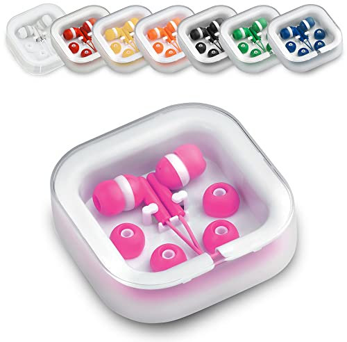 ANTEVIA - Écouteurs filaires Intra auriculaire avec boîte de Rangement et 3 Jeux d'oreillettes |Plus DE 10 MODELES |Anti-Bruit | Couleur: Violet (Cort Violet)