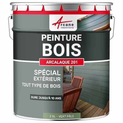 ARCANE INDUSTRIES Pintura para Madera Exterior e Interior - ARCALAC 201 - Verde Pálido - RAL 6021