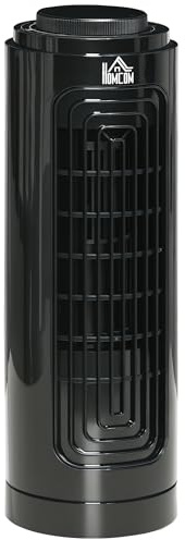 HOMCOM Ventilateur de table ventilateur colonne 20 W tour silencieux fonction d'oscillation automatique 70° et 3 niveaux de vitesses hauteur 32,5 cm noir