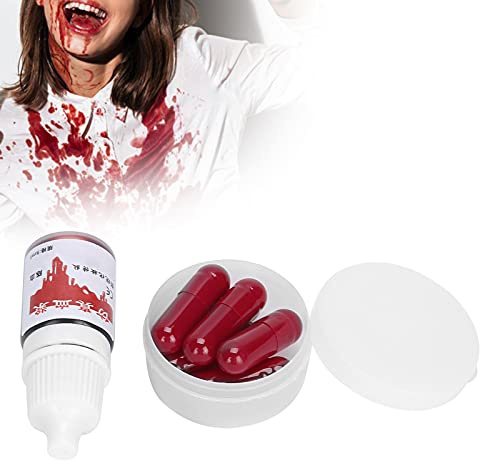 Capsule di Sangue Finto per Mordere, 6 Pezzi, per Halloween Vampiro Zombi Teatro Trucco Cicatrice Ferita