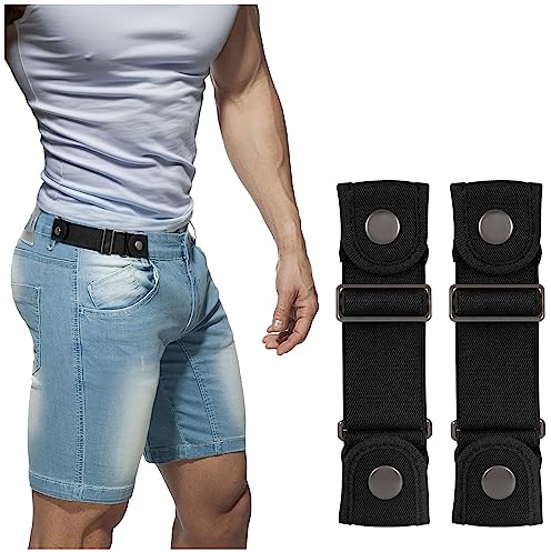 BELTROAD No Buckle Belts for Men Women Buckleless Side Belt Elastic Stretch Adjustable Invisible No Buckle Belt
