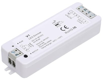 JOYLIT DC 5-36V 8A LED Dimmer für Einfarbige LED Streifen, Dimmbarer PWM Steuerungsempfänger, Kompatibel mit V1 und RT6 RF-Fernbedienung (Ohne Fernbedienung)