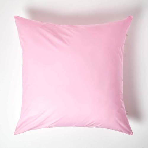 Homescapes 2er-Set Perkal Kissenbezug 80x80 cm rosa, Kissenhülle mit Reißverschluss, 100% ägyptische Baumwolle, Fadendichte 200