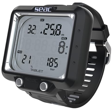 SEAC Tablet, Computer Subacqueo per Immersioni con Bluetooth Integrato, Gestione Fino a 3 Miscele, Ampio Display, Connessione Wireless con Massimo 3 Trasmettitori