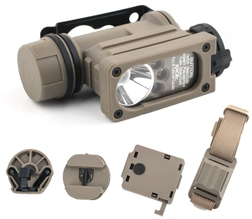 NOBUHIRO Tactical Helmet Light with 4 Accessories, Strobe/Constant Red/Blue/White/IR Lights Optional 8 Modes, Survival Signal Identification Lamp for Outdoor Sports