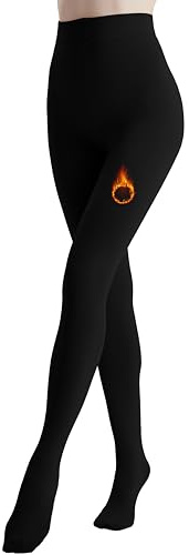 Viozocy Collants Thermiques Pour Hiver Femme Doublure Polaire Épaisse Haute Taille Ultra Doux Collants Noir L-XL