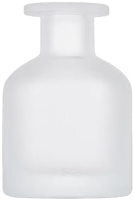 OHEETU 150ML/5OZ Empty White Frosted Glass Diffuser Bottles Refillable Aromatherapy Jars for Essential Oils & Perfume, DIY Diffuser Holders