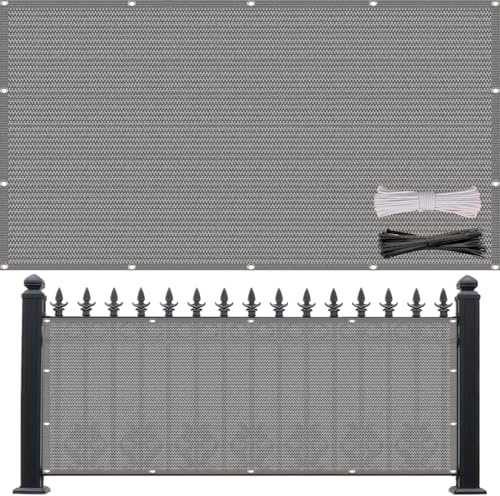 Pantalla para Balcón 85 x 200 cm HDPE Protección Solar, Transpirabilidad, Resistiente Al Viento, Protección UV, Tela Balcon Privacidad con Ataduras para Exterior Terraza, Gris