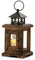 Romadedi Holz Laterne Kerzenständer Windlicht Gartenwindlicht - Dekorative Rustikal Distressed Vintage Kerzenhalter Hängend Metall & Glas Indoor Outdoor Home Decor Party Hochzeiten, Braun