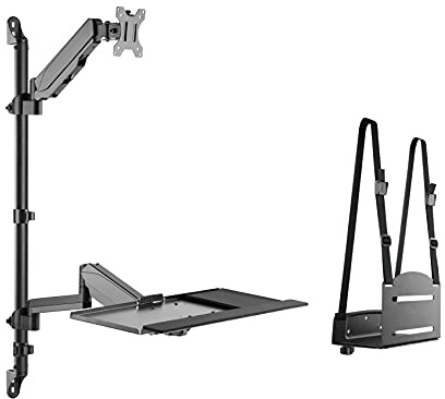 VDD Support Mural pour Poste de Travail Assis - Support pour Moniteur Support Mural pour Clavier - Poste