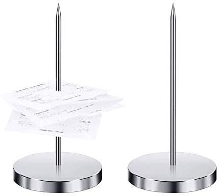 Quittungshalter Zettelspießer,Note Spike Holder,Zettelspießer Memo Halter,Papier Memohalter,Quittung Halter,2PC Zettelspießer für Rechnung Notenpapier Schreibtisch Papier Zettel