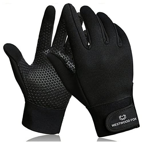 WESTWOOD FOX Fahrradhandschuhe Warme Winterhandschuhe wasserdichte Touchscreenhandschuhe Winddichte Thermo-Handschuhe Winter Fahrradhandschuhe Herren Damen Geschenke für Männer Frauen (Schwarz, L)