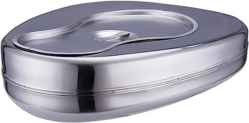 Padella da letto per adulti con coperchio, portatile, in acciaio inox, per pazienti allettati a letto, donne in gravidanza e anziani, A